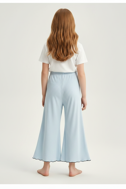 Pantalon Fluide Turquoise - Bleu Maille - vue 2