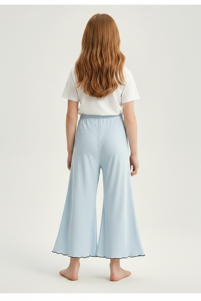 Pantalon Fluide Turquoise - Bleu Maille - vue 2