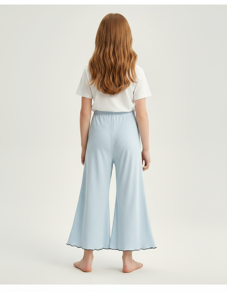 Pantalon Fluide Turquoise - Bleu Maille - vue 2