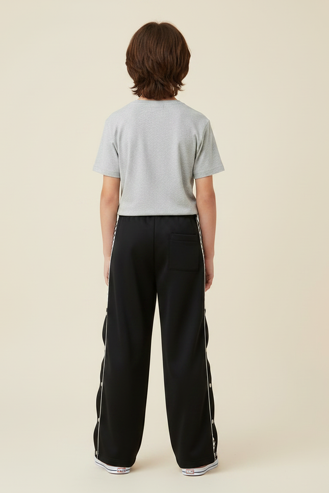 Pantalon Fluide Ouvert Sur Le Cote - Noir Polyester - vue 2
