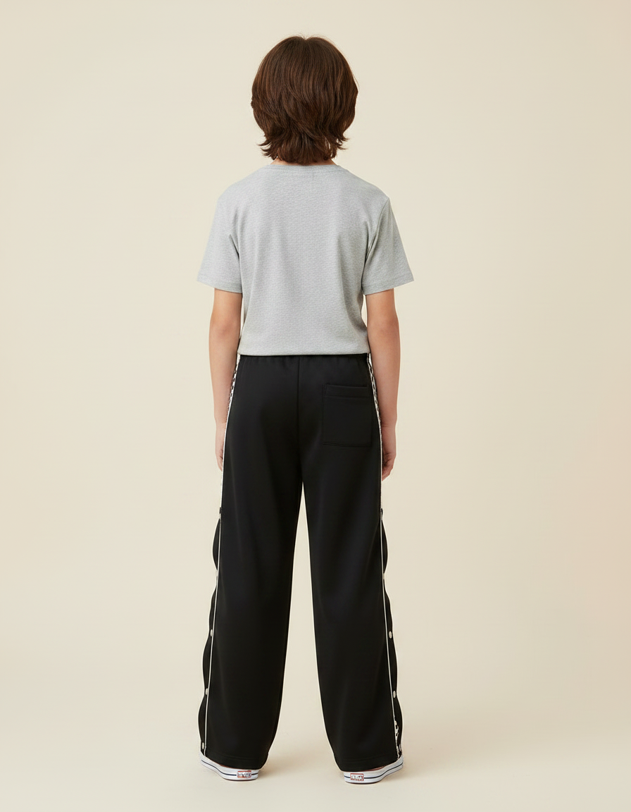 Pantalon Fluide Ouvert Sur Le Cote - Noir Polyester - vue 2