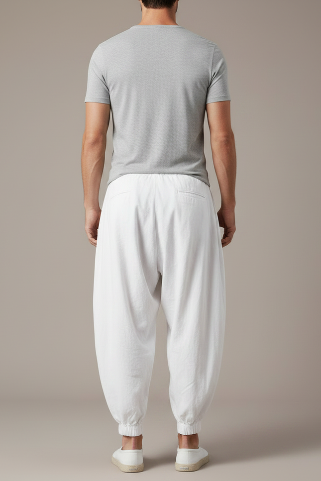 Pantalon Fluide Blanc Grande Taille - Lin - vue 2