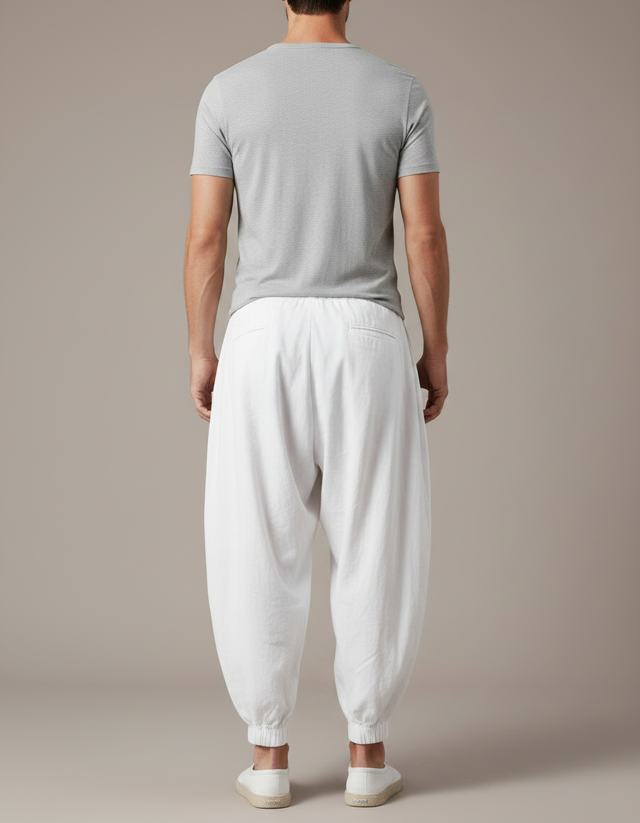 Pantalon Fluide Blanc Grande Taille - Lin - vue 2