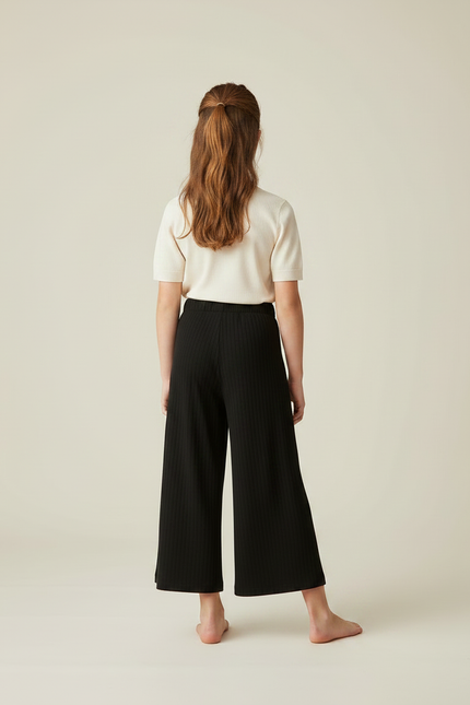 Pantalon Fluide Noir Fille - Maille - vue 2