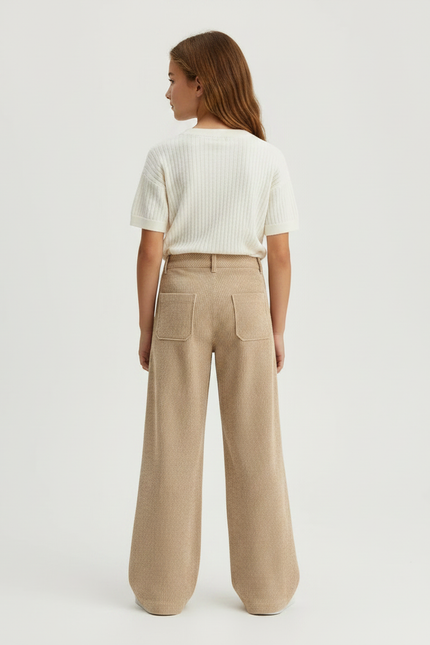 Pantalon Fluide Beige Côtelé Ample Décontracté Poches - Cordé - vue 2