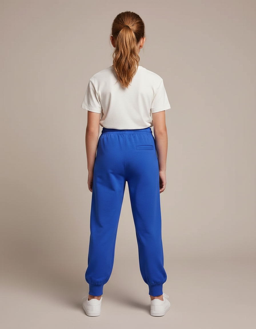 Pantalon Fluide Bleu Royal Décontracté Sport Fille - Molleton - vue 2