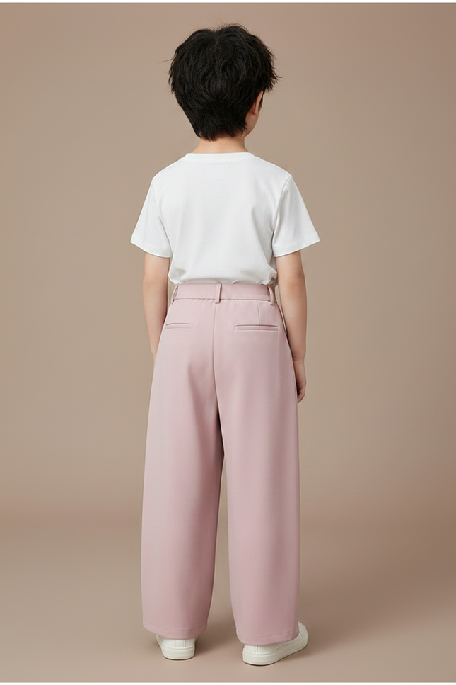 Pantalon Fluide Garçon Rose Palazzo - Polyester - vue 2