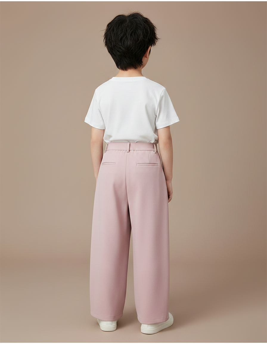 Pantalon Fluide Garçon Rose Palazzo - Polyester - vue 2