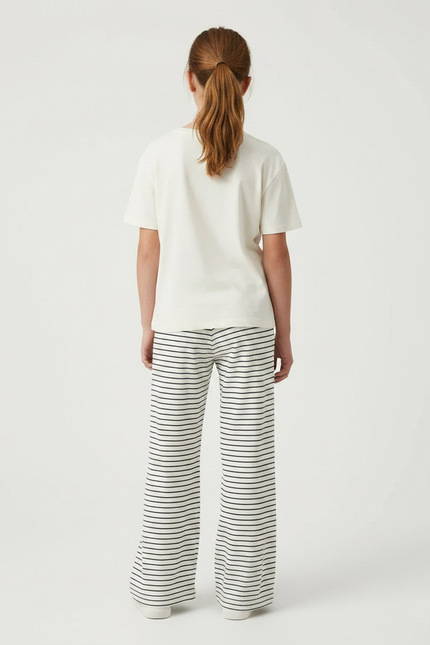 Pantalon Fluide Rayé Large Cordon Confortable Décontracté - Multicolore Maille - vue 2