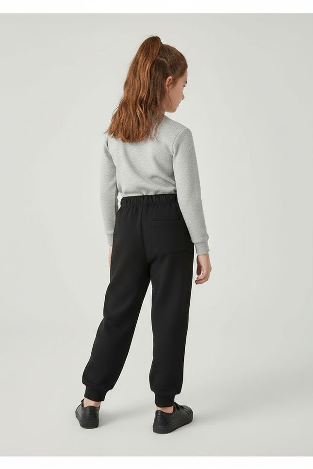Pantalon Fluide Noir Ample Coton Enfant Soleil - Molleton - vue 2