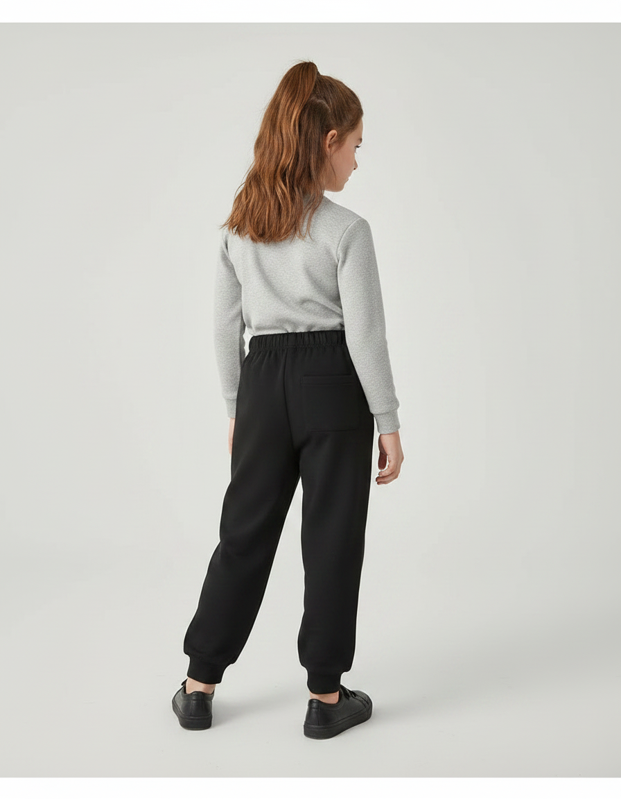 Pantalon Fluide Noir Ample Coton Enfant Soleil - Molleton - vue 2