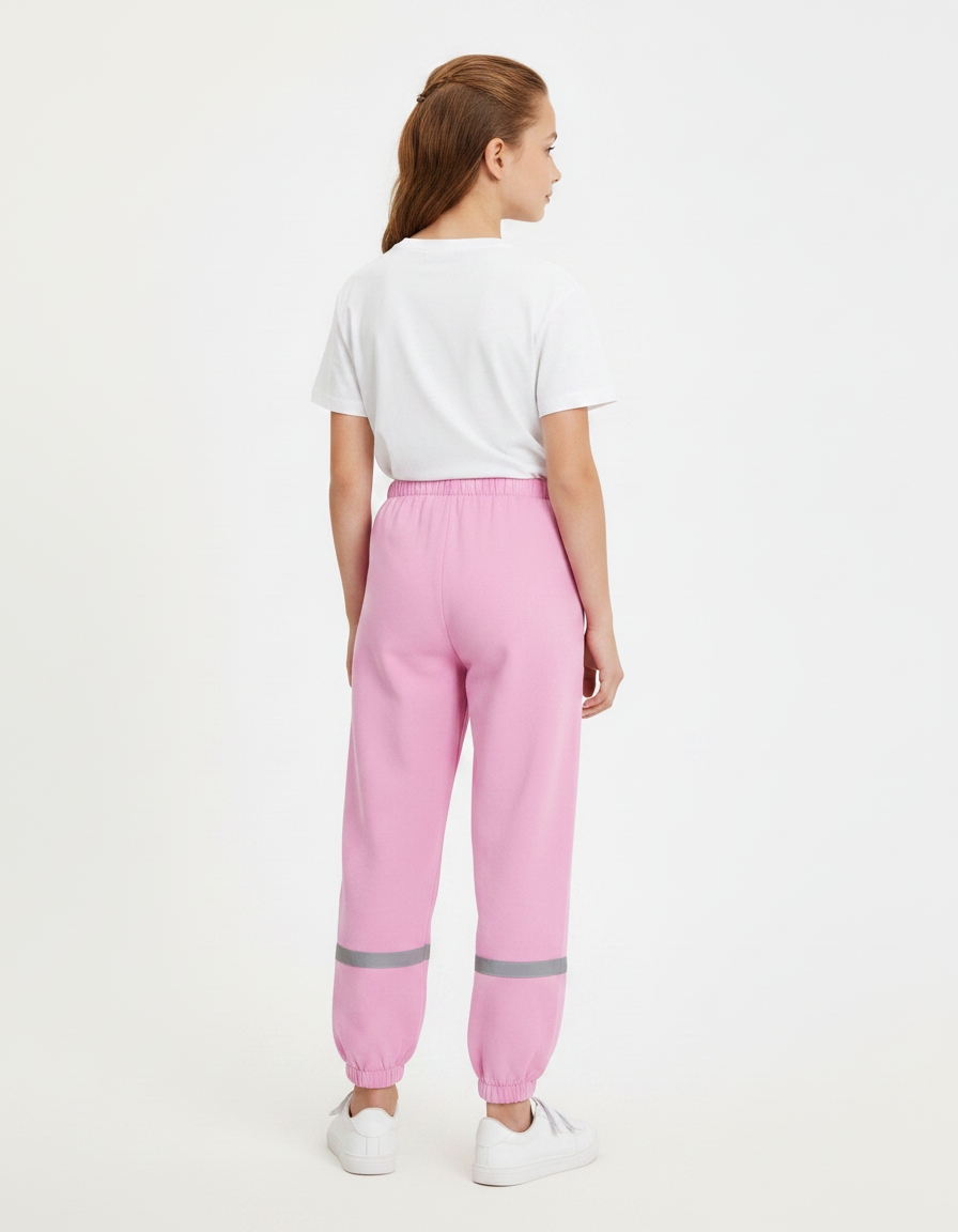 Pantalon Fluide Rose Réfléchissant Imperméable Enfant Léger - Molleton - vue 2