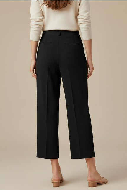 Pantalon Fluide Femme Noir Palazzo Crêpe - Viscose - vue 2