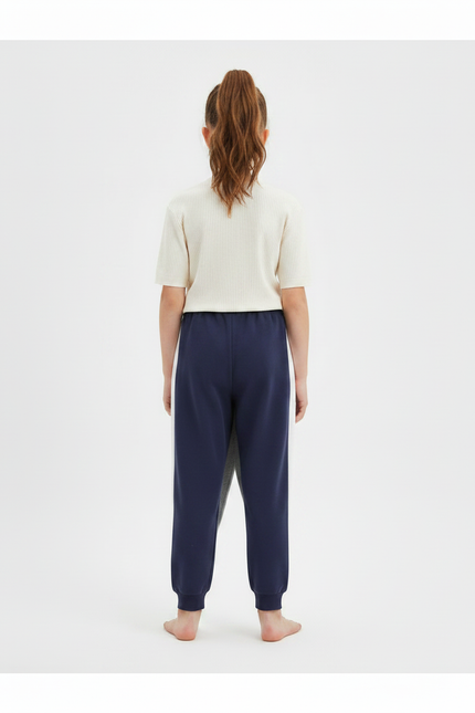 Pantalon Fluide Gris Coton Ample Confortable Enfant - Molleton - vue 2