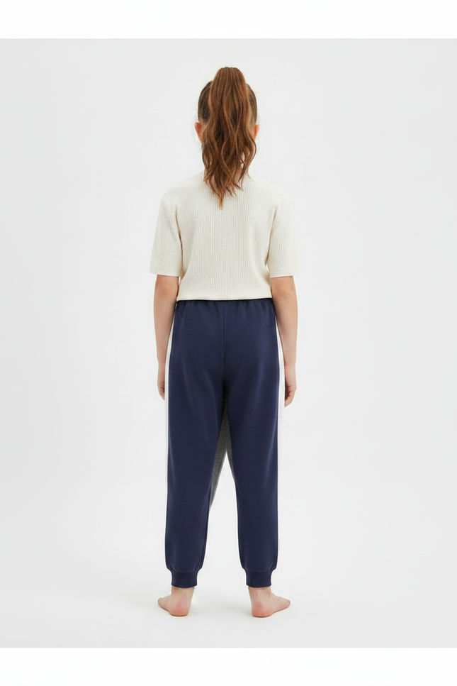 Pantalon Fluide Gris Coton Ample Confortable Enfant - Molleton - vue 2