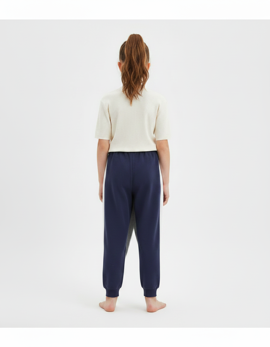 Pantalon Fluide Gris Coton Ample Confortable Enfant - Molleton - vue 2