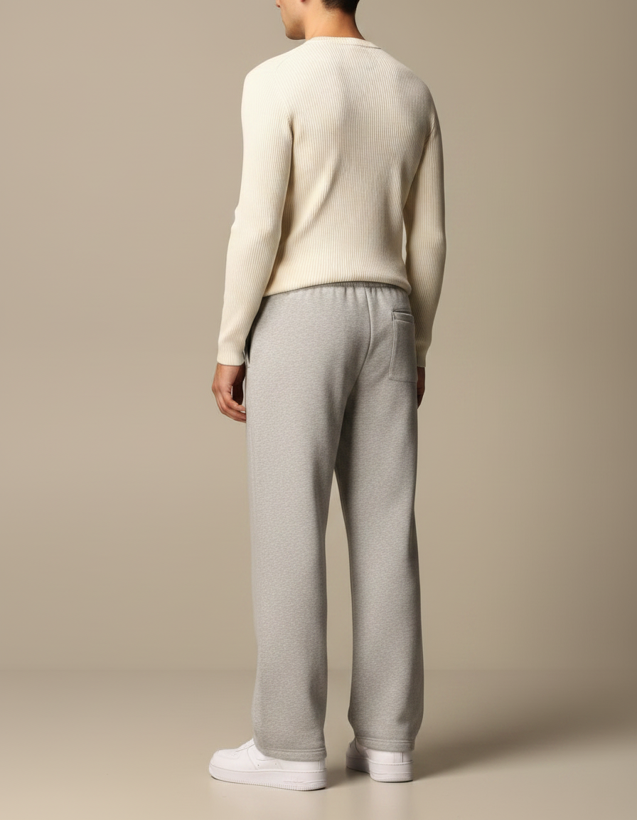 Pantalon Fluide Homme Gris Large - Molleton - vue 2