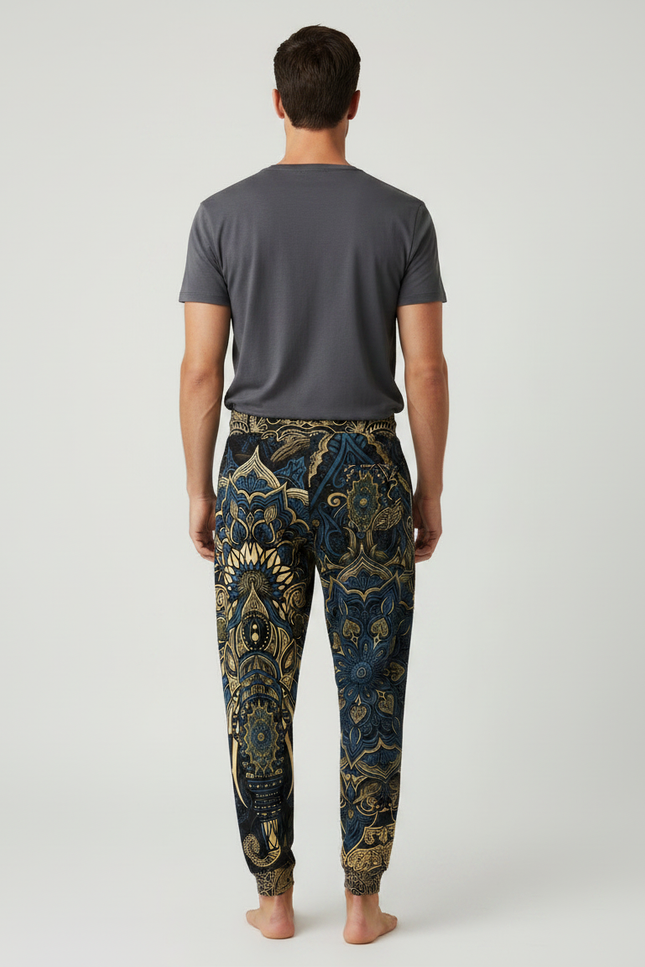 Pantalon Fluide Ample Imprimé Éléphant Ethnique Cordon - Viscose - vue 2