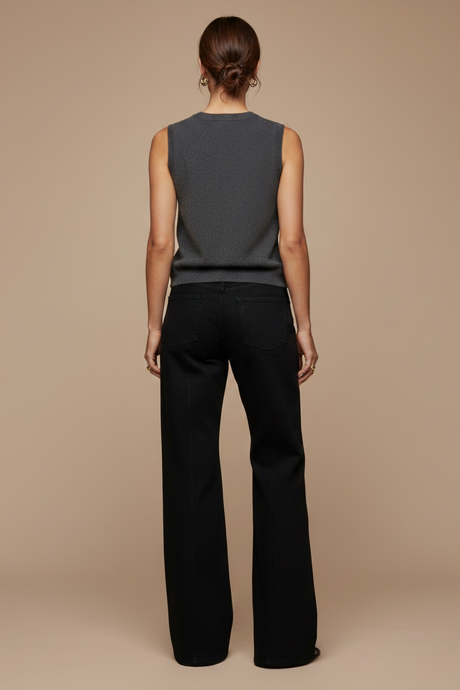 Pantalon Fluide Noir Étoiles Léopard Ample Décontracté Femme - Jean - vue 2