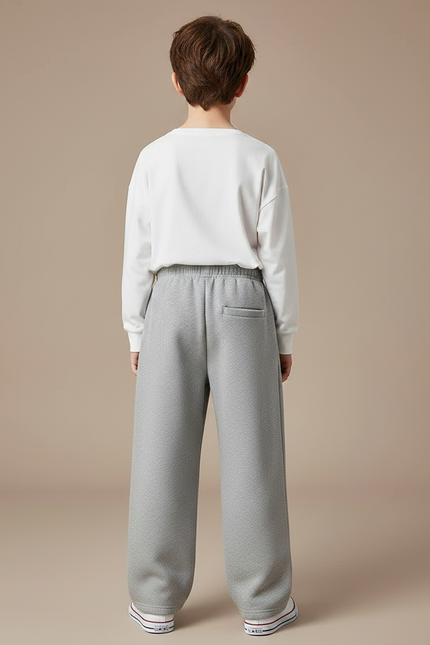 Pantalon Fluide Gris Ample Coton Sport Enfant - Molleton - vue 2