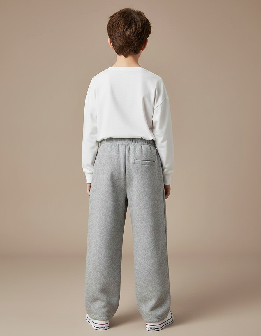 Pantalon Fluide Gris Ample Coton Sport Enfant - Molleton - vue 2