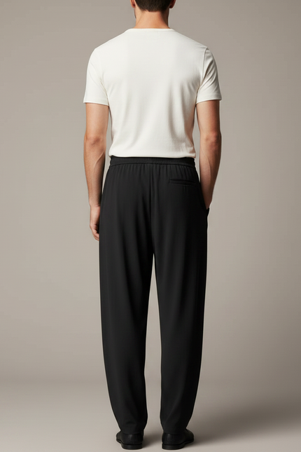 Pantalon Fluide Homme Noir Coupe Ample - Viscose - vue 2