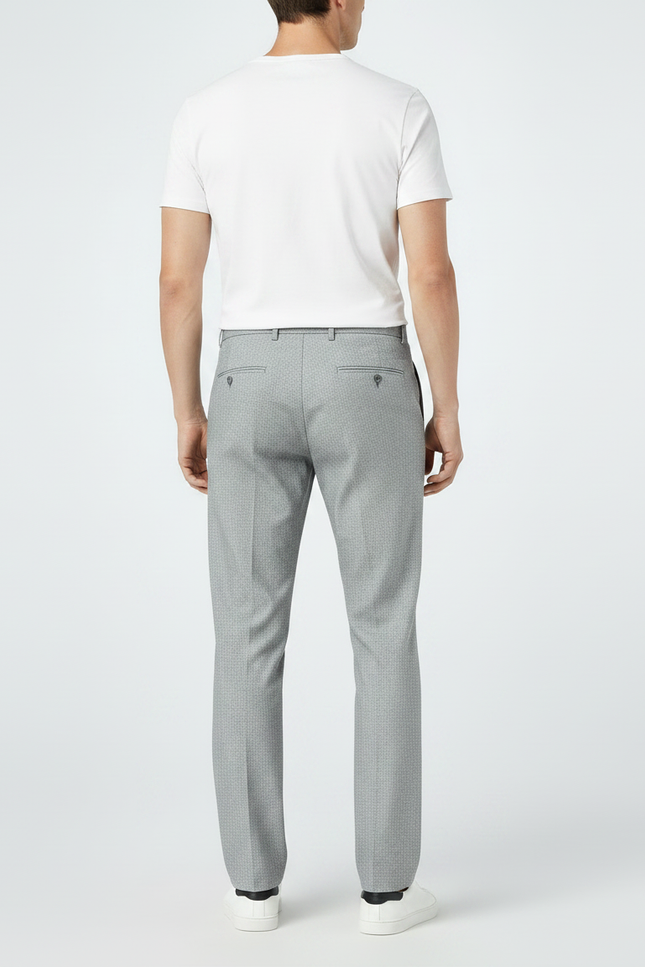 Pantalon Fluide Gris Motif Décontracté Extensible Homme - Polyester - vue 2