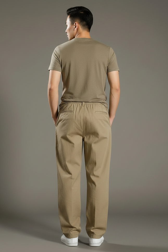 Pantalon Fluide Homme Beige - Gabardine - vue 2