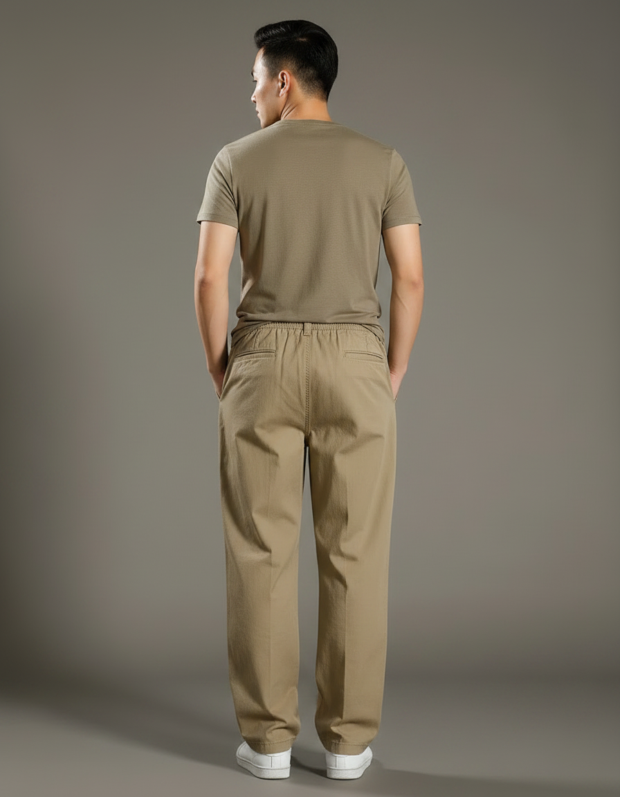 Pantalon Fluide Homme Beige - Gabardine - vue 2