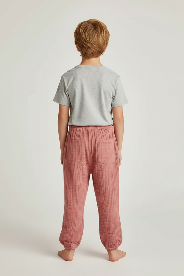 Pantalon Fluide Rose Gaze Ample Confortable Enfant - Coton - vue 2