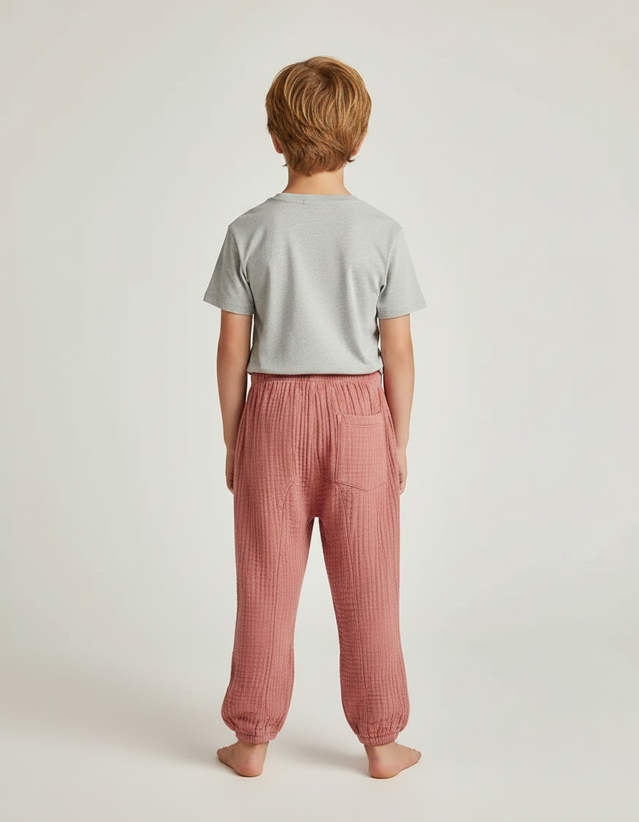 Pantalon Fluide Rose Gaze Ample Confortable Enfant - Coton - vue 2