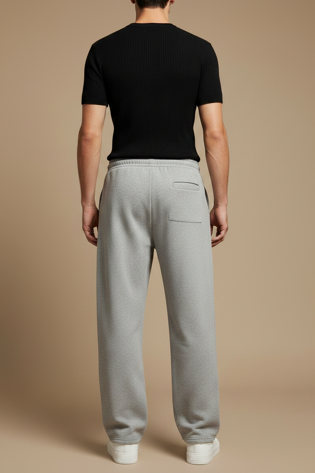 Pantalon Fluide Gris Ample Décontracté Confortable Homme - Molleton - vue 2
