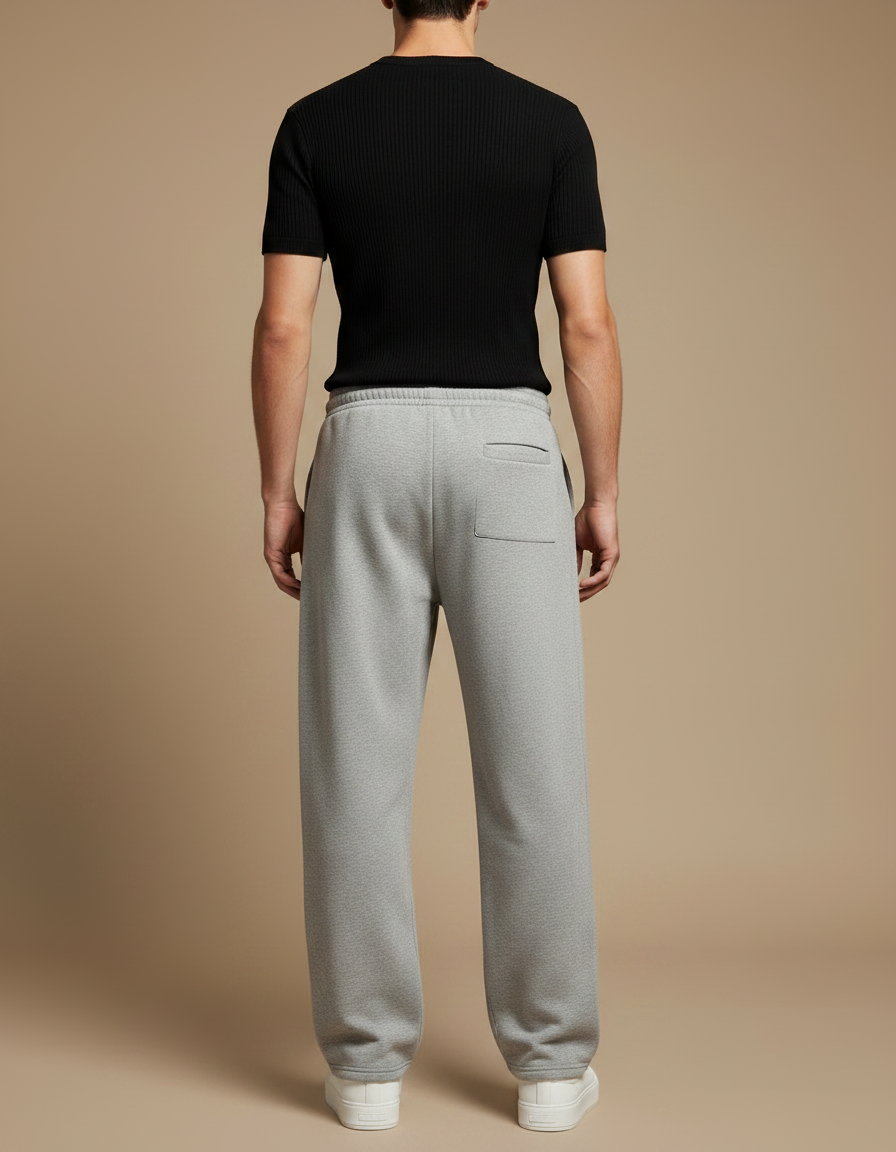 Pantalon Fluide Gris Ample Décontracté Confortable Homme - Molleton - vue 2