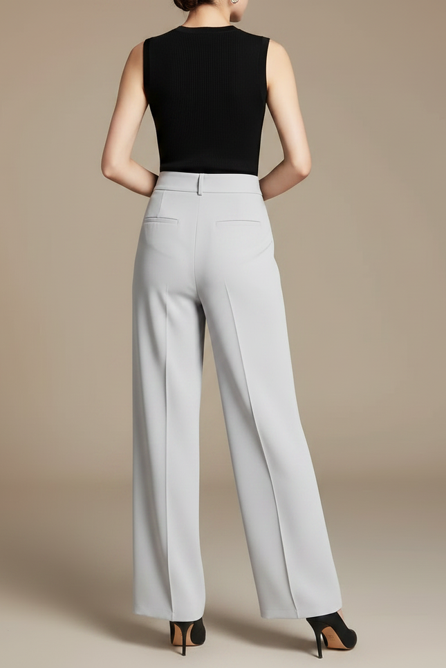 Pantalon Fluide Amincissant - Gris Viscose - vue 2