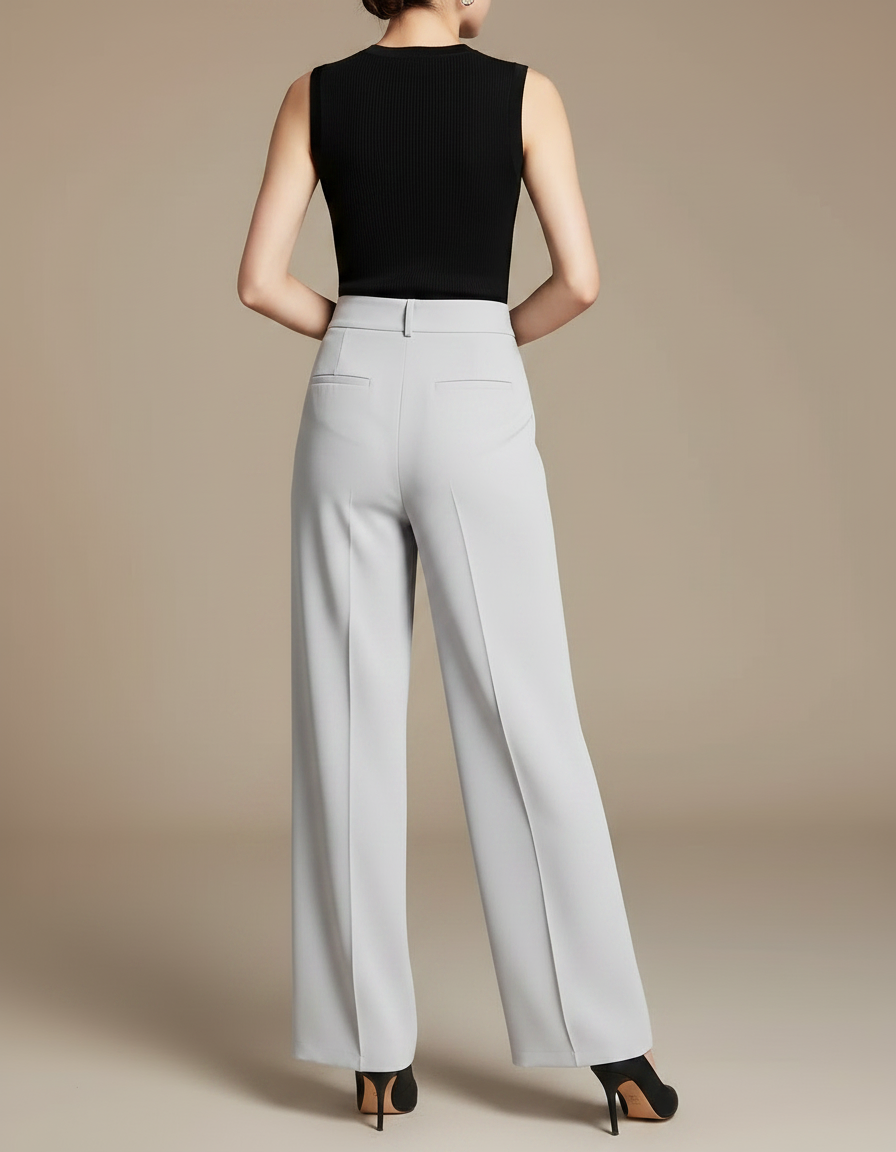 Pantalon Fluide Amincissant - Gris Viscose - vue 2