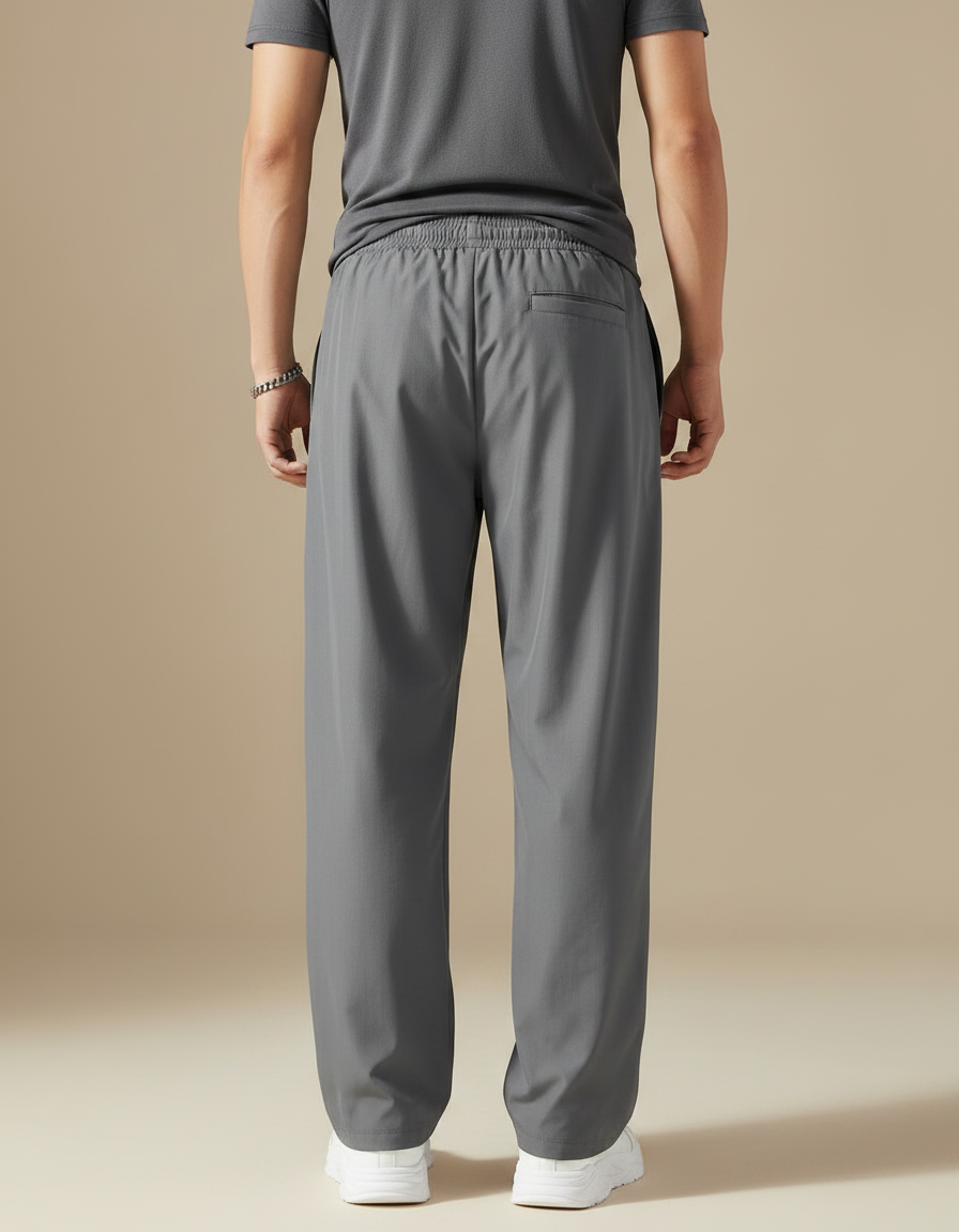 Pantalon Fluide Homme Gris Ample Décontracté Streetwear - Polyester - vue 2