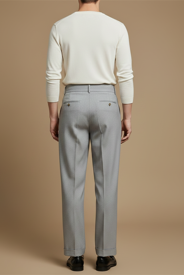 Pantalon Fluide Homme Gris Coupe Ample Viscose - Gabardine - vue 2
