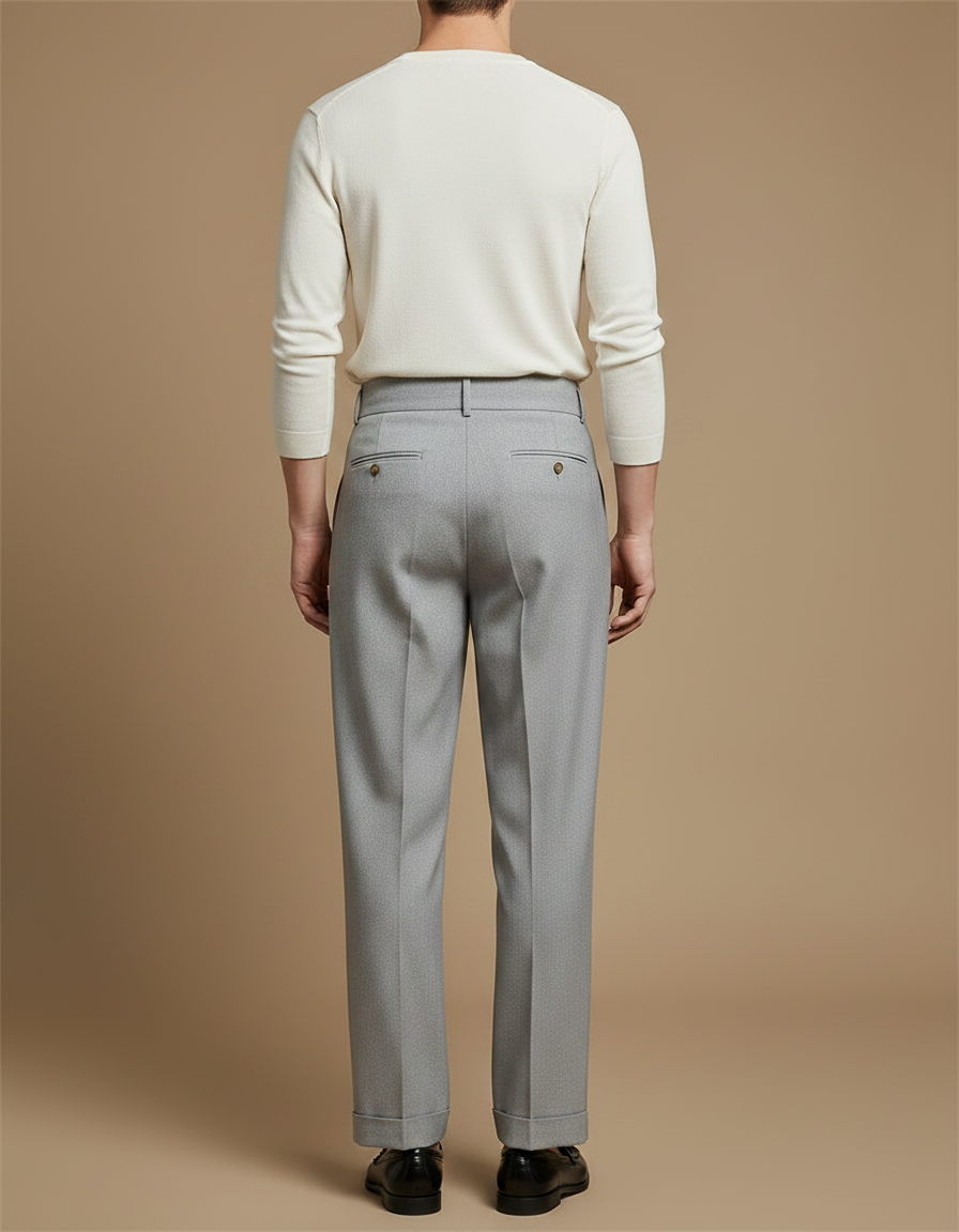 Pantalon Fluide Homme Gris Coupe Ample Viscose - Gabardine - vue 2