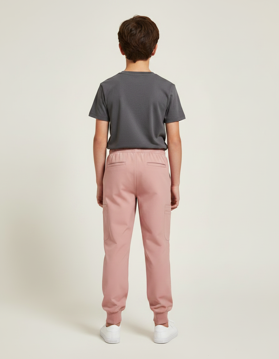 Pantalon Fluide Rose Cargo Enfant Confortable Jogger - Polyester - vue 2