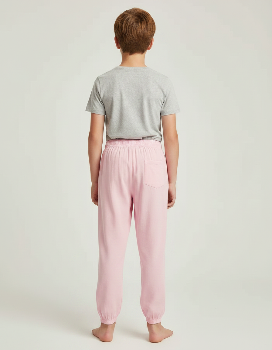 Pantalon Fluide Rose Coton Léger Ample Enfant - vue 2