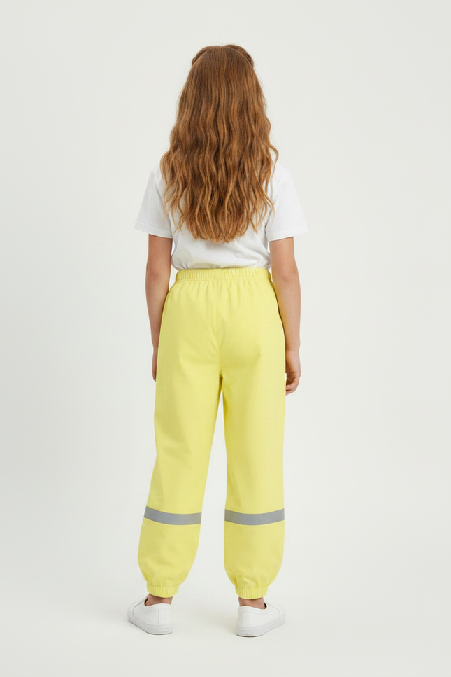 Pantalon Fluide Jaune Réfléchissant Imperméable Enfant Léger - Polyester - vue 2