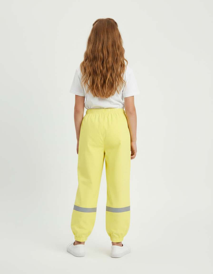 Pantalon Fluide Jaune Réfléchissant Imperméable Enfant Léger - Polyester - vue 2