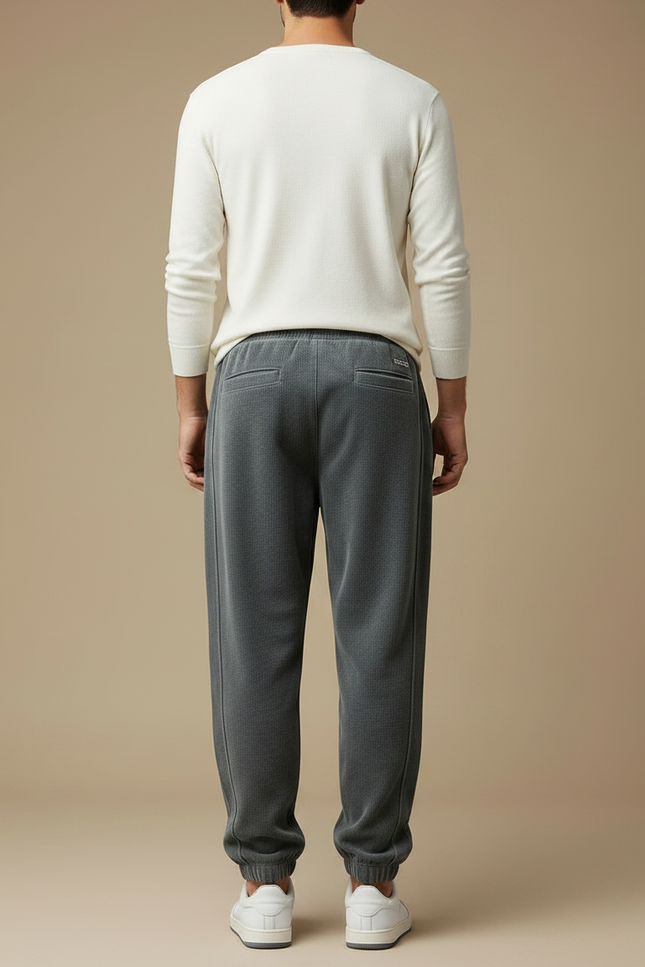 Pantalon Fluide Gris Côtelé Ample Décontracté Homme - Cordé - vue 2