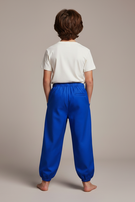 Pantalon Fluide Bleu Royal Ample Satiné Enfant - vue 2