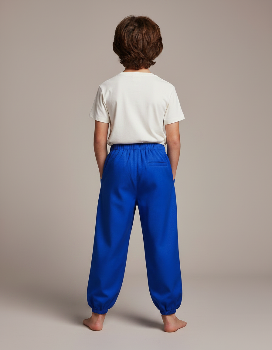 Pantalon Fluide Bleu Royal Ample Satiné Enfant - vue 2