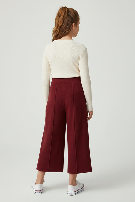 Pantalon Fluide Bordeaux - Maille - vue 2