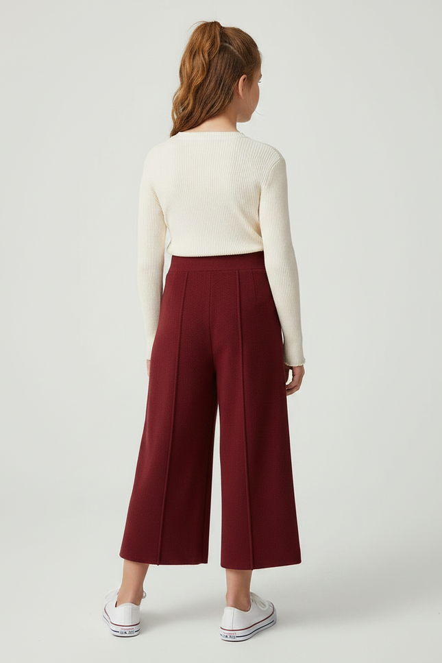 Pantalon Fluide Bordeaux - Maille - vue 2
