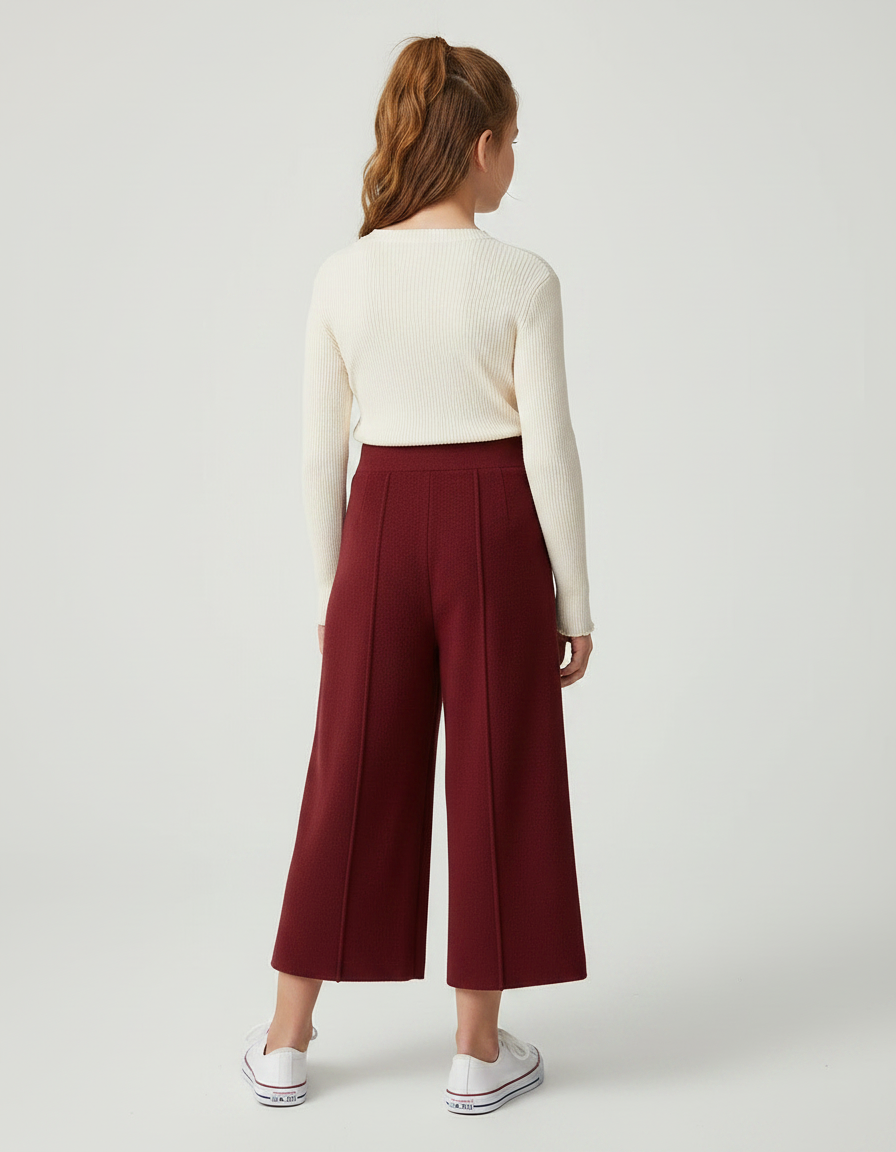 Pantalon Fluide Bordeaux - Maille - vue 2
