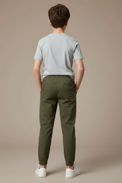 Pantalon Fluide Kaki Coton Ample Confortable Enfant - vue 2