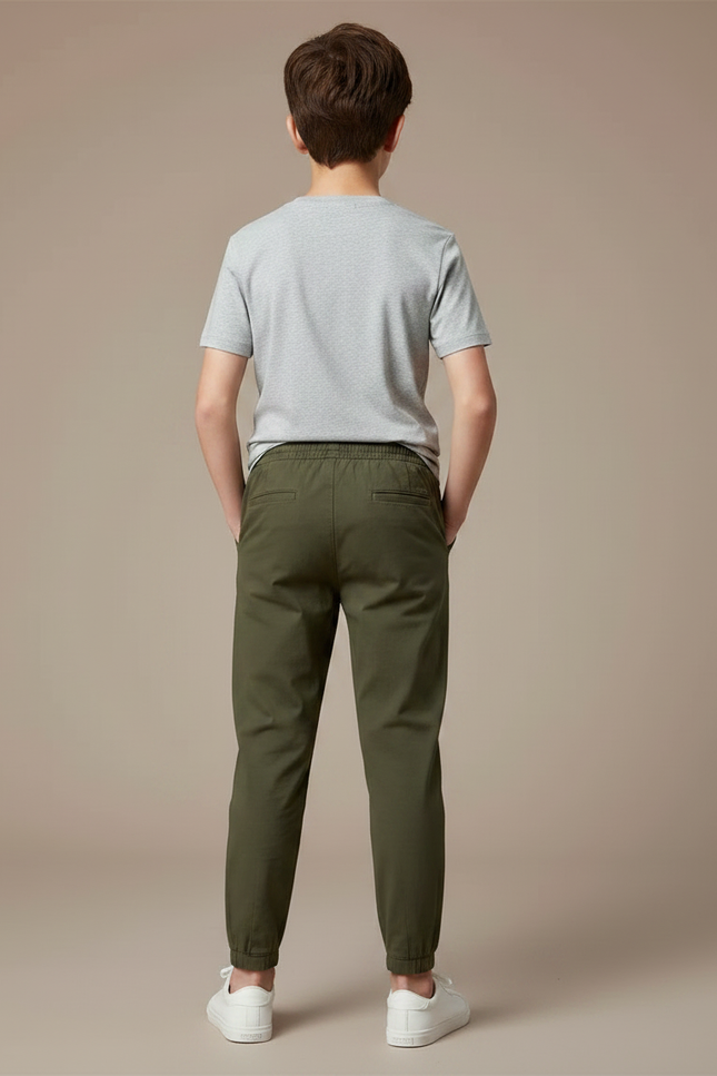 Pantalon Fluide Kaki Coton Ample Confortable Enfant - vue 2
